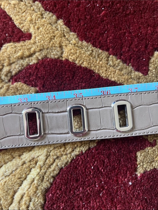 Lauren Ralph Lauren Women’s Flip-Lock Crocodile Embossed Wide Leather Belt M main image 11
